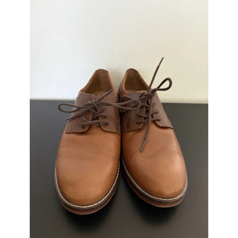 Johnston & Murphy Conard Saddle Dress Shoes Brown Leather Big Kids Boys 3